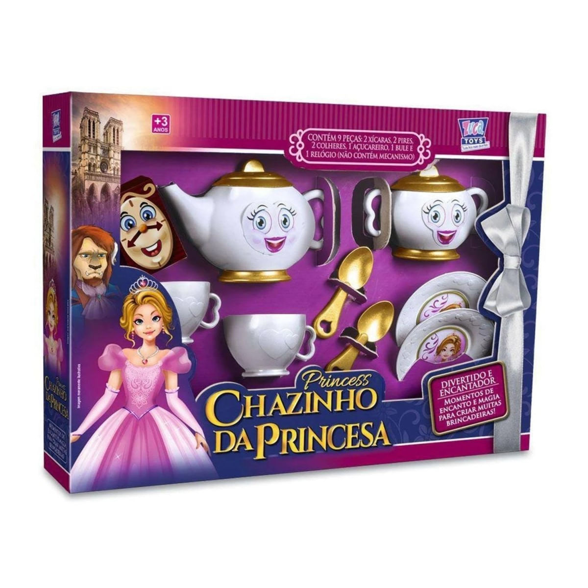 Kit Jogo de Chá da Princesa para Brincar de Faz de