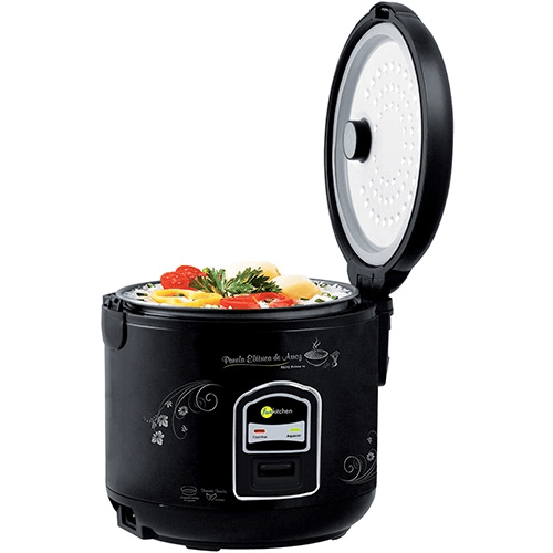 Panela de Arroz Elétrica 3L Preto + Inox Fun Kitchen em Promoção