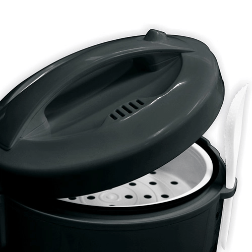 Panela de Arroz Elétrica 3L Preto + Inox Fun Kitchen em Promoção