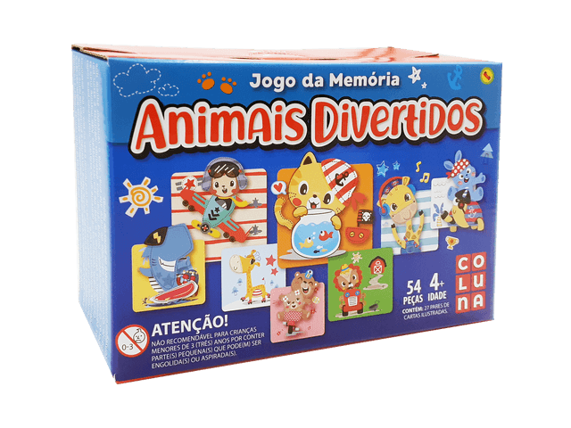 JOGO DA MEMÓRIA EDUCATIVO PARA CRIANÇAS DE ANIMAIS 40 PEÇAS - Loja