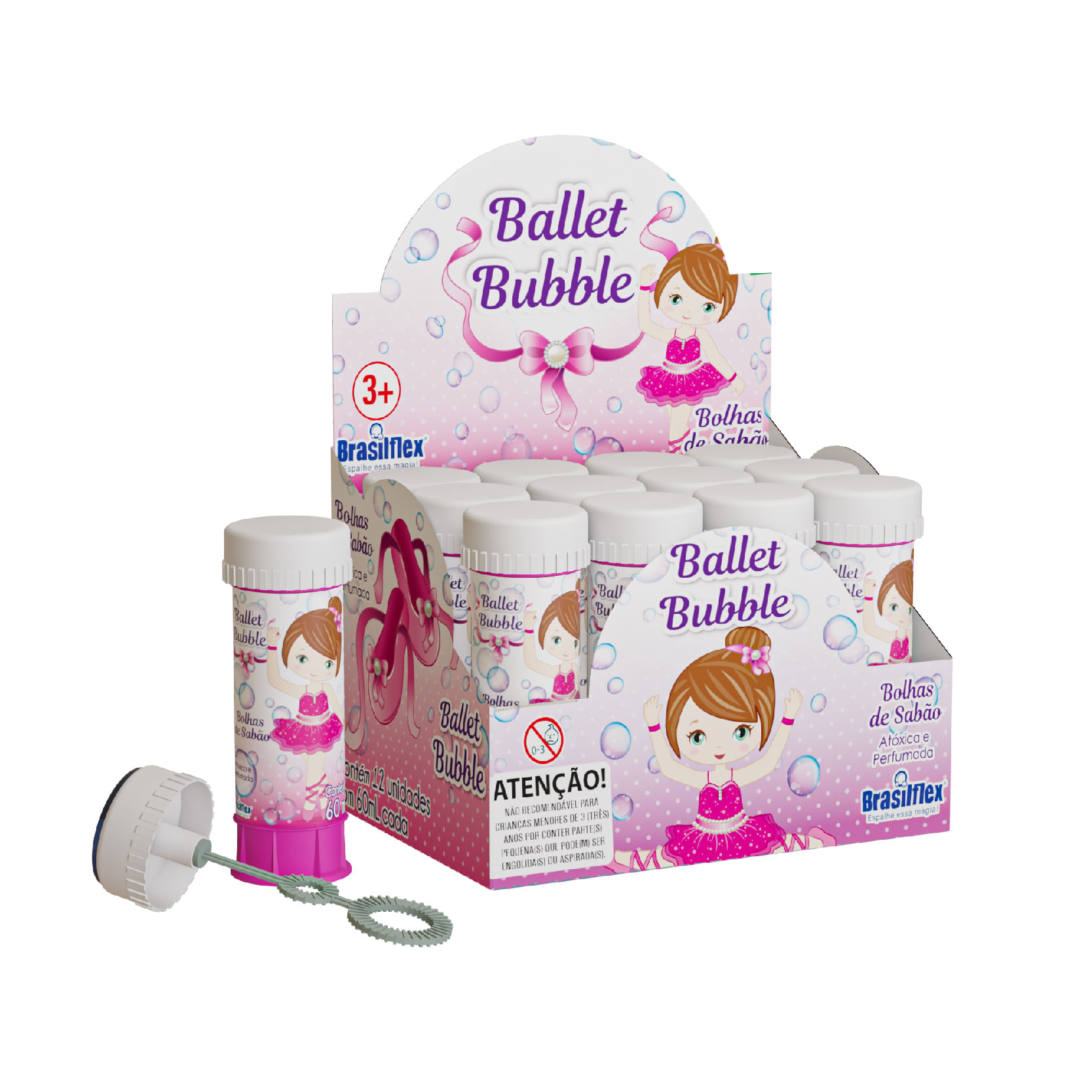 Bolhas de Sabão 60ml com Jogo Princesas Brasilflex Individual