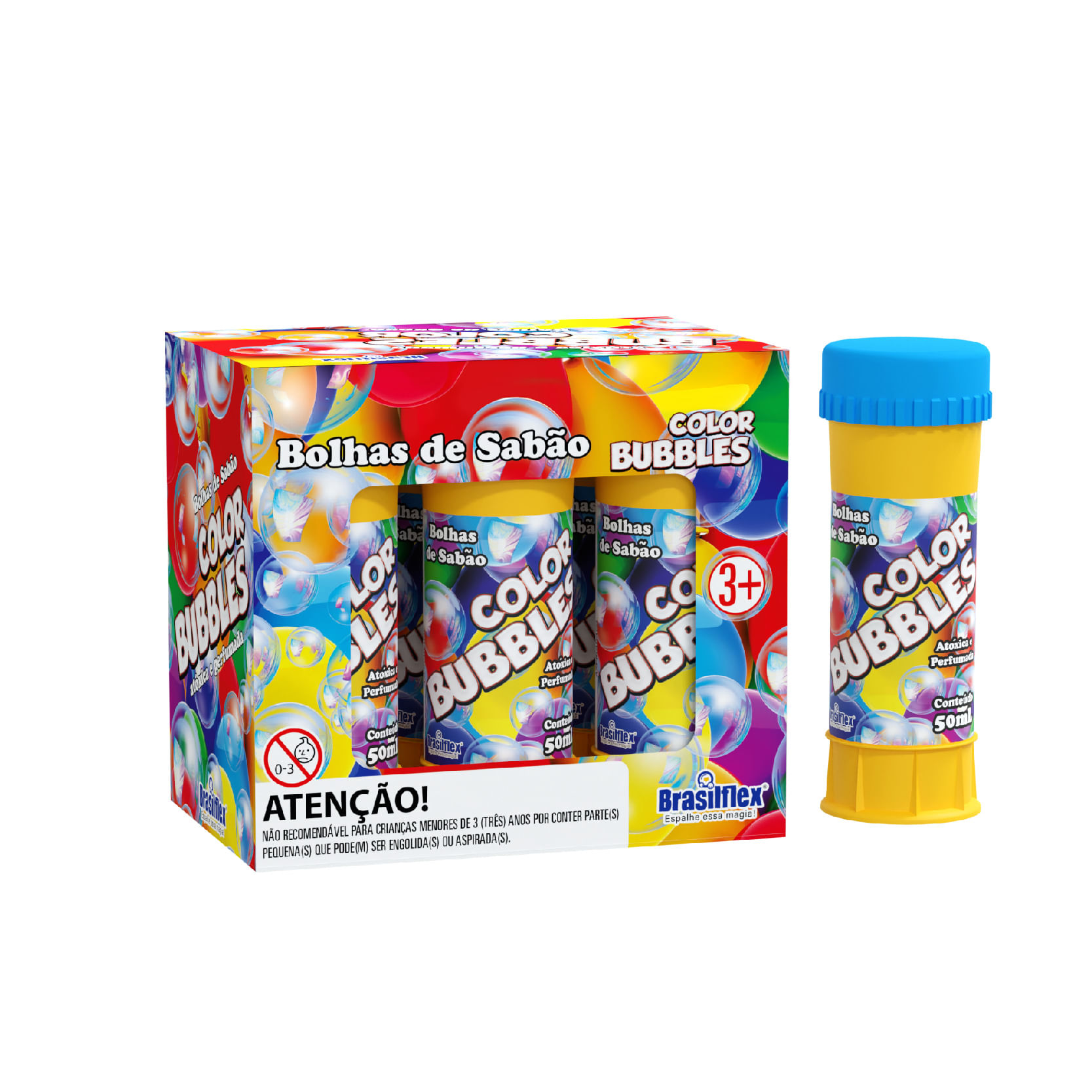 Bolhas de Sabão 60ml com Jogo Princesas Brasilflex Individual